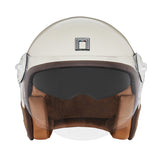 CASQUE JET NOX HERITAGE CUIR ET CREME