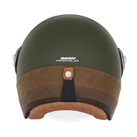 CASQUE JET NOX HERITAGE CUIR ET KAKI MAT NOX