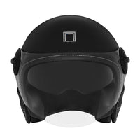 CASQUE JET NOX HERITAGE CUIR ET NOIR MAT NOX