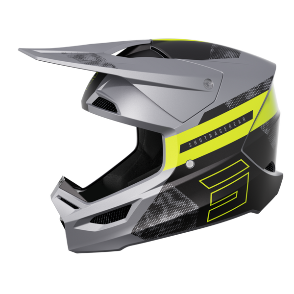 CASQUE CROSS SHOT FURIOUS PATROL GRIS JAUNE FLUO MAT