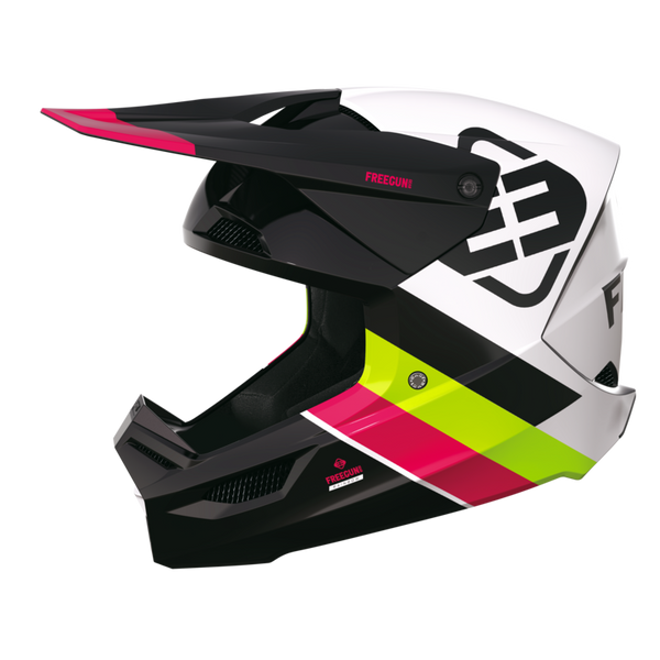 CASQUE CROSS FREEGUN BY SHOT XP4 RAINBOW ROSE BLANC