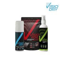 PACK SPRAY NETTOYANT + ANTI-PLUIE + MICROFIBRE VISIODRY