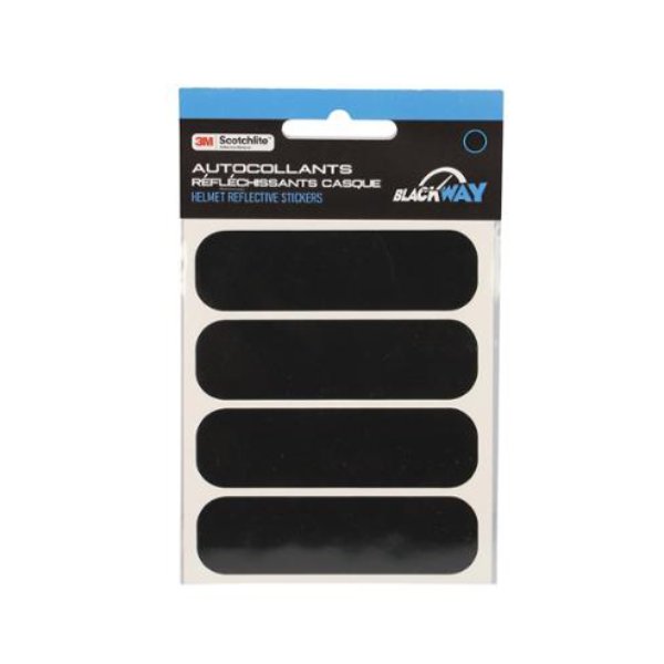 AUTOCOLLANTS REFLECHISSANTS CASQUE BLACKWAY NOIR (X4)