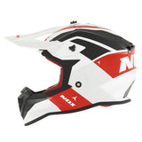 CASQUE CROSS NOX N633 ADN BLANC ROUGE NOIR NOX