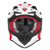 CASQUE CROSS NOX N633 ADN BLANC ROUGE NOIR NOX