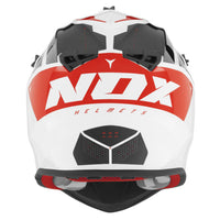 CASQUE CROSS NOX N633 ADN BLANC ROUGE NOIR NOX