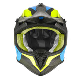 CASQUE CROSS NOX N633 ADN BLEU JAUNE FLUO NOX