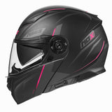 CASQUE MODULABLE NOX 965 SUPRA NOIR ROSE MAT NOX