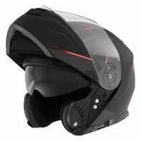 CASQUE MODULABLE NOX 965 SUPRA NOIR ROUGE MAT NOX