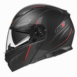 CASQUE MODULABLE NOX 965 SUPRA NOIR ROUGE MAT NOX
