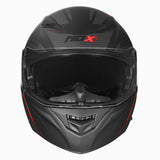 CASQUE MODULABLE NOX 965 SUPRA NOIR ROUGE MAT NOX