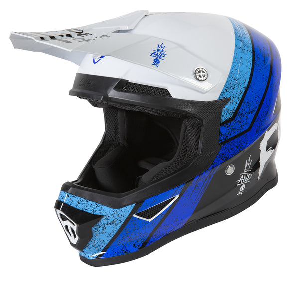 CASQUE CROSS FREEGUN BY SHOT XP4 STRIPE BLEU