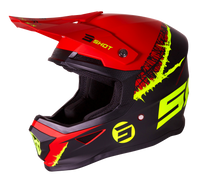 CASQUE CROSS SHOT FURIOUS STORM NOIR ROUGE JAUNE MAT