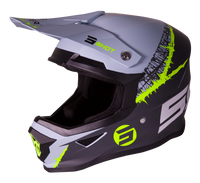 CASQUE CROSS SHOT FURIOUS STORM NOIR GRIS JAUNE MAT