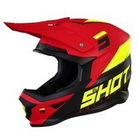 CASQUE CROSS SHOT FURIOUS CHASE ROUGE NEON JAUNE MAT