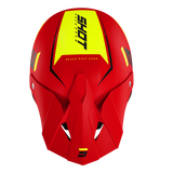 CASQUE CROSS SHOT FURIOUS CHASE ROUGE NEON JAUNE MAT SHOT